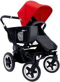 Duo Bugaboo gemellare Donkey 3 - Nero/rosso - Ricondizionato