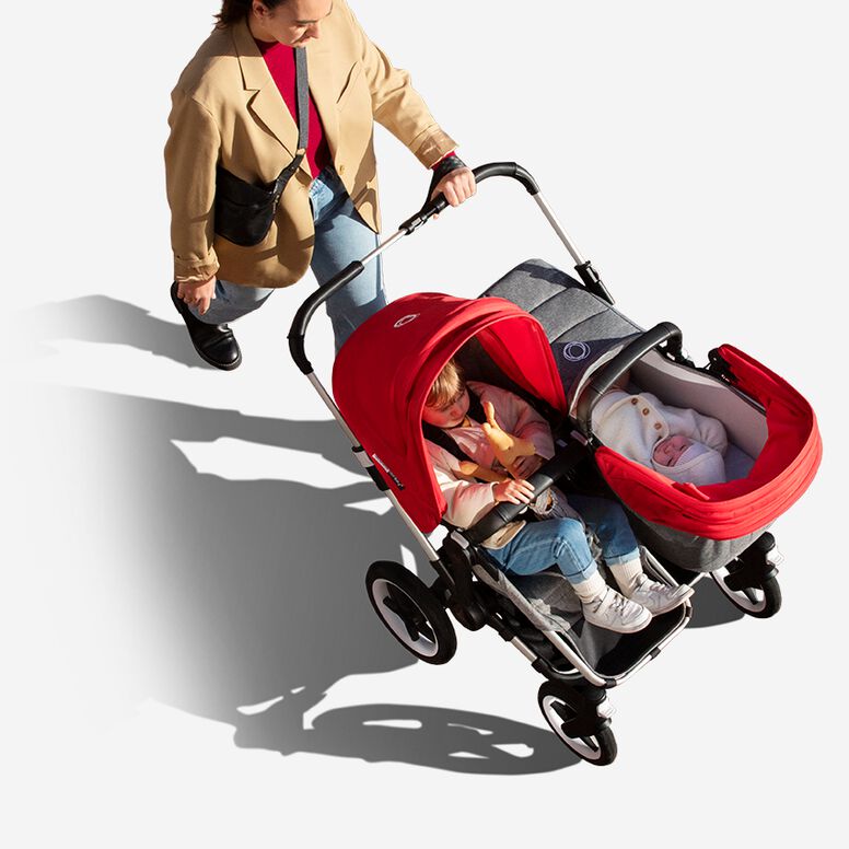 Duo Bugaboo gemellare Donkey 3 - Nero/rosso - Ricondizionato